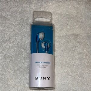 Sony Fashion Earbuds in Blue and White